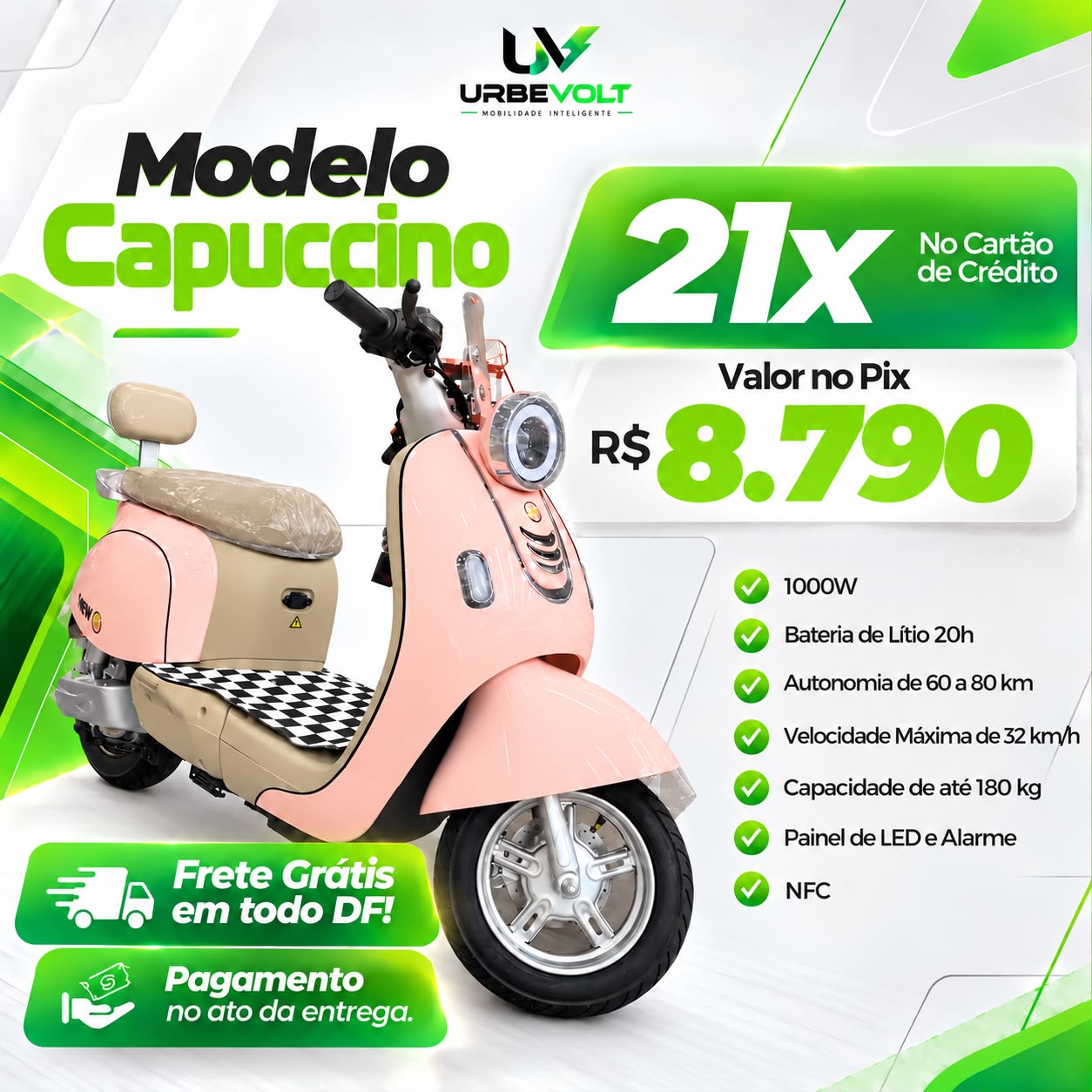 Scooter elétrica Modelo Capuccino