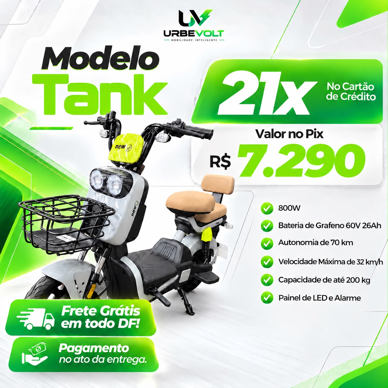 Scooter elétrica Modelo Tank