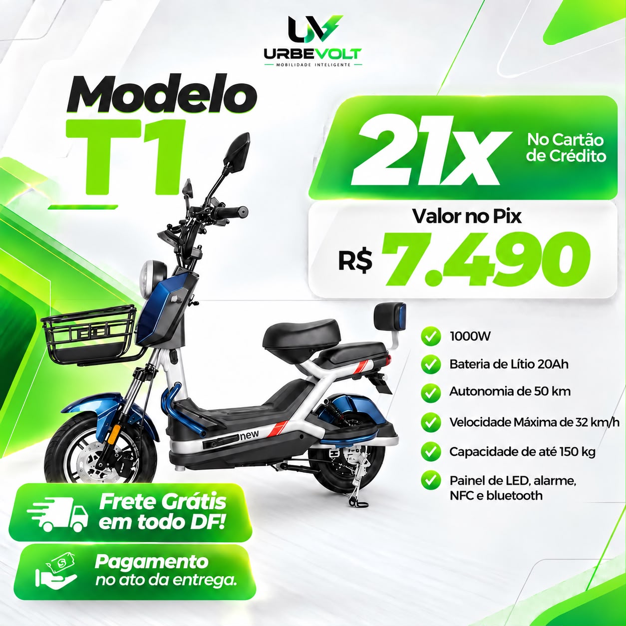 Scooter elétrica Modelo T1